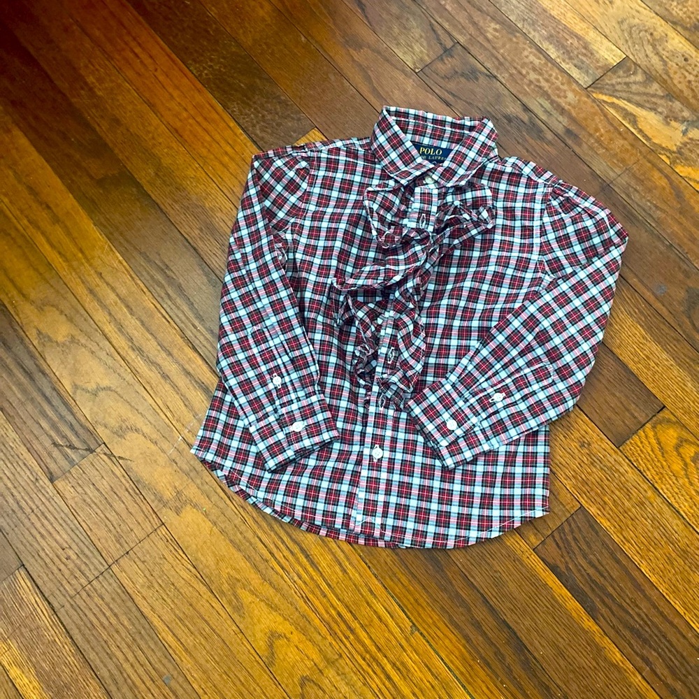 NWT Polo Ralph Lauren Ruffled Plaid Button Shirt